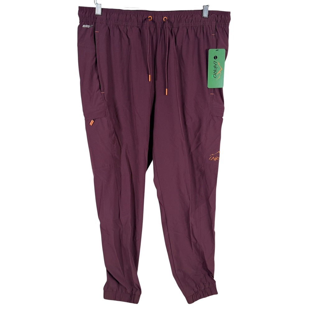 NEW Unipro Trek Joggers Mens XL Crimson Red Qwick-Dry Performance Hiking Pants